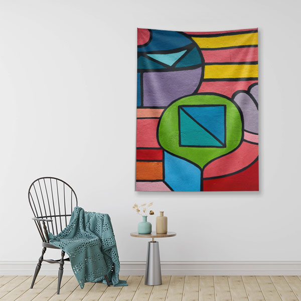 Renkli Geometrik Duvar Örtüsü 5032