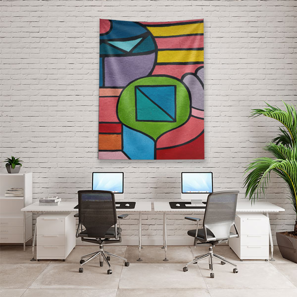 Renkli Geometrik Duvar Örtüsü 5032