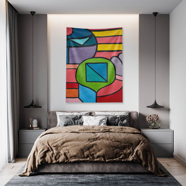 Renkli Geometrik Duvar Örtüsü 5032