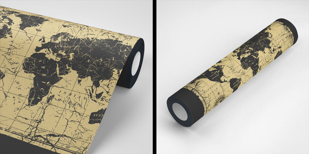 Eskitilmiş Antik Dünya Haritası Harita Sanatı Duvar Kağıdı 5139