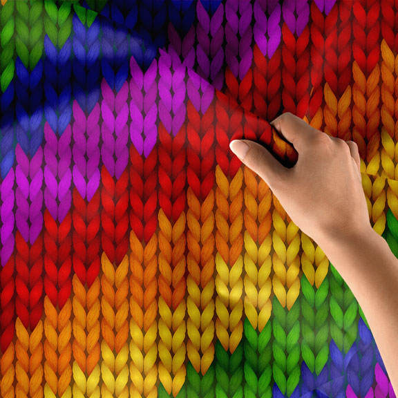 Gökkuşağı Renkli Örgü Dokulu Desen Sanatı Duvar Örtüsü 5186