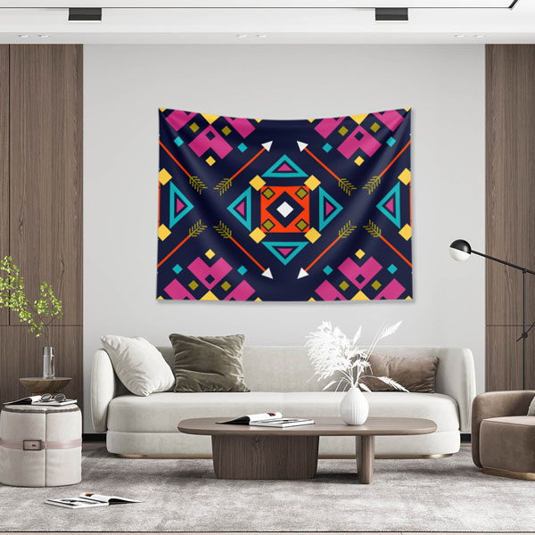 Renkli Etnik Geometrik Desen Sanatı Duvar Örtüsü 5195