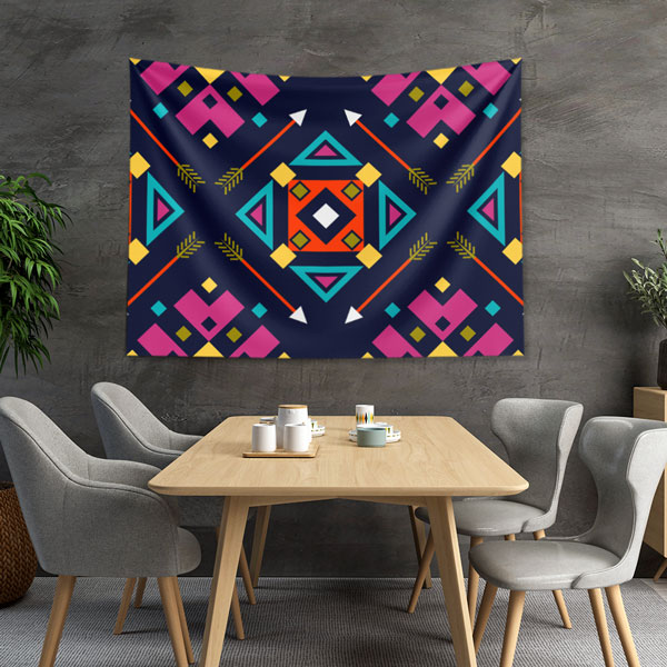 Renkli Etnik Geometrik Desen Sanatı Duvar Örtüsü 5195