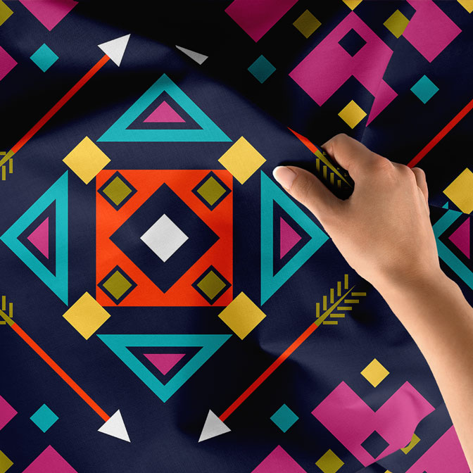 Renkli Etnik Geometrik Desen Sanatı Duvar Örtüsü 5195