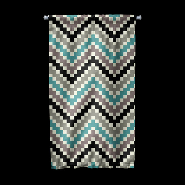 Zikzak Desenli Geometrik Desen Sanatı Duvar Flaması 5207