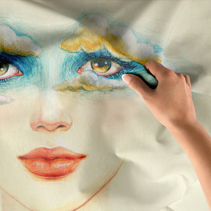 duvar-dekorasyonu-5728-04 Bulut Temalı Kadın Yüzü Kuaför Duvar Örtüsü 5728