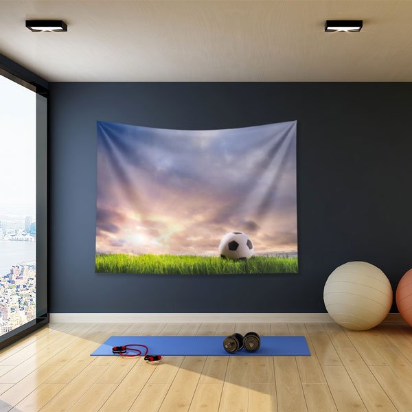 Futbol Sahası Gün Batımı Duvar Örtüsü 5865