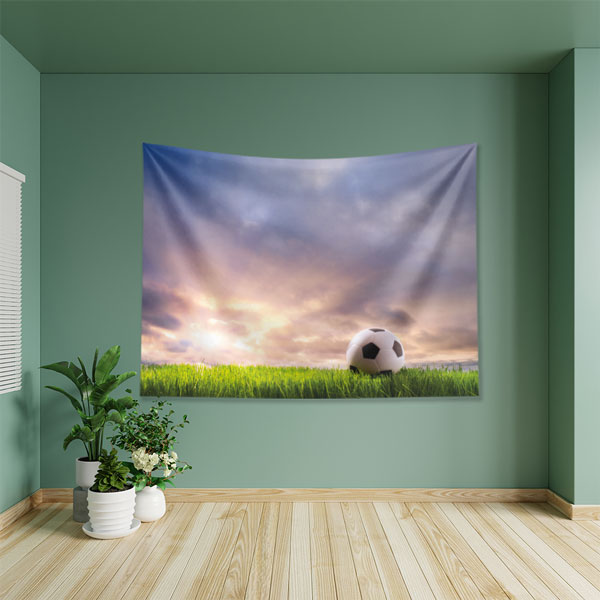 duvar-dekorasyonu-5865-04 Futbol Sahası Gün Batımı Duvar Örtüsü 5865