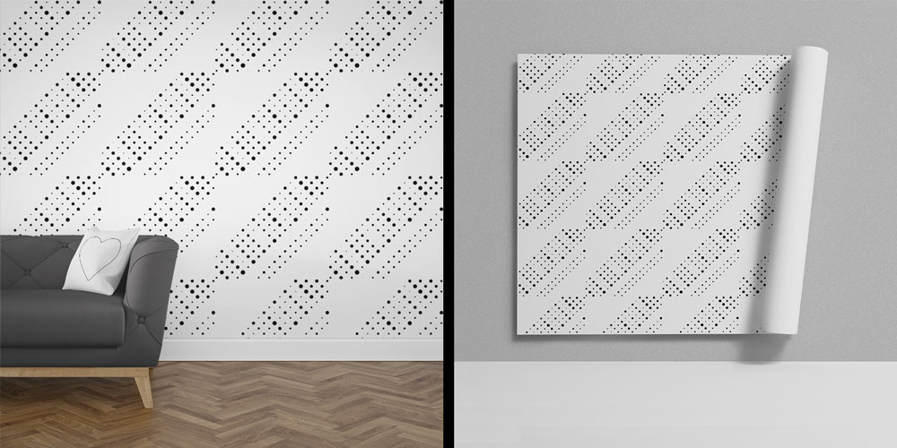 Nokta Desenli Minimal Desen Sanatı Duvar Kaplaması 4155