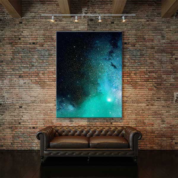 Turkuaz Galaksi Gökyüzü Kanvas Tablo 4329