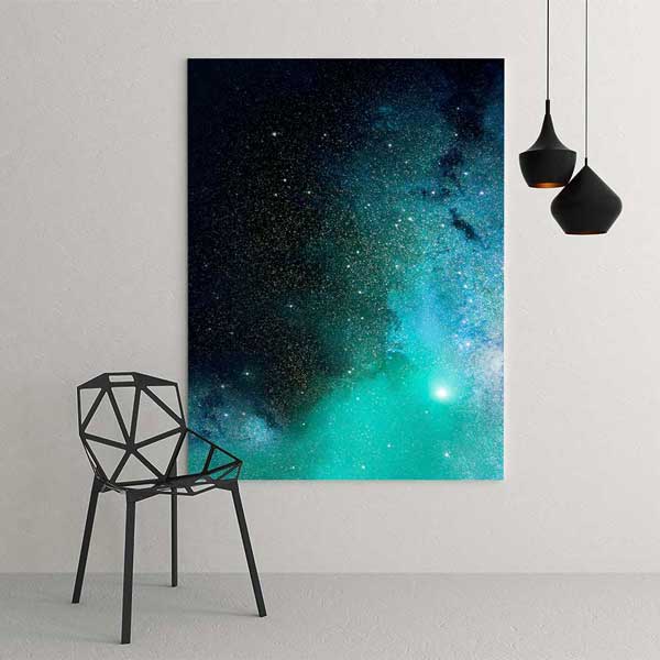 Turkuaz Galaksi Gökyüzü Kanvas Tablo 4329