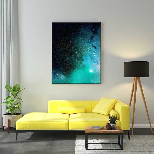 Turkuaz Galaksi Gökyüzü Kanvas Tablo 4329
