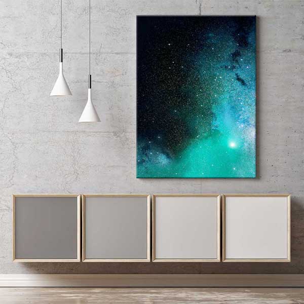 Turkuaz Galaksi Gökyüzü Kanvas Tablo 4329