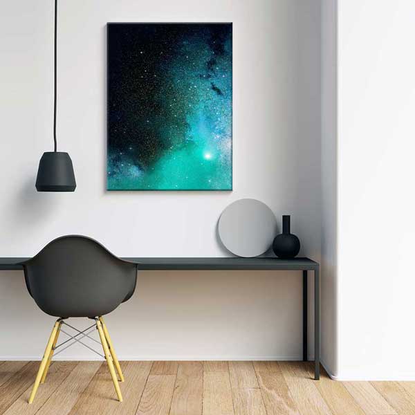 Turkuaz Galaksi Gökyüzü Kanvas Tablo 4329