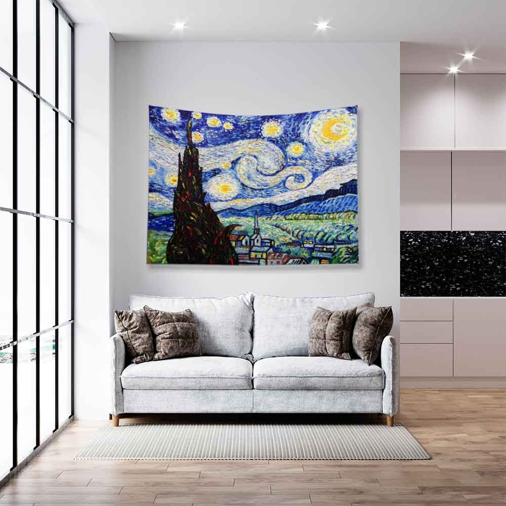 Yıldızlı Gece Sanat Eseri Duvar Örtüsü 4355