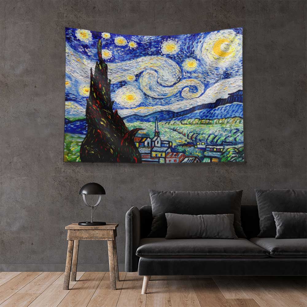 Yıldızlı Gece Sanat Eseri Duvar Örtüsü 4355