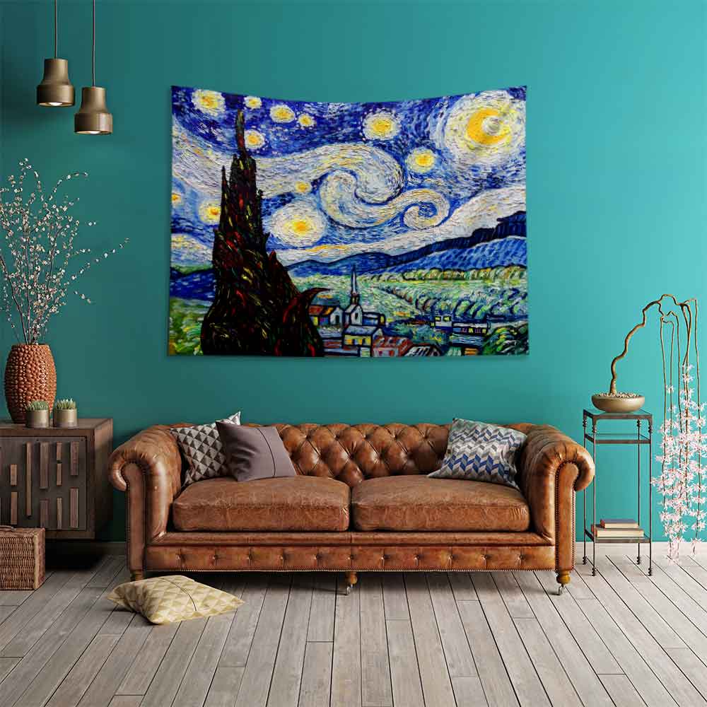 Yıldızlı Gece Sanat Eseri Duvar Örtüsü 4355