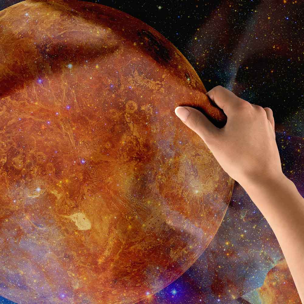 Turuncu Gezegen Galaksi Uzay Duvar Örtüsü 4357