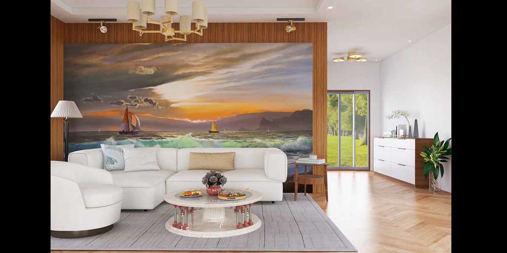 Gün Batımı Yelkenliler Deniz Manzarası Duvar Kağıdı 4419