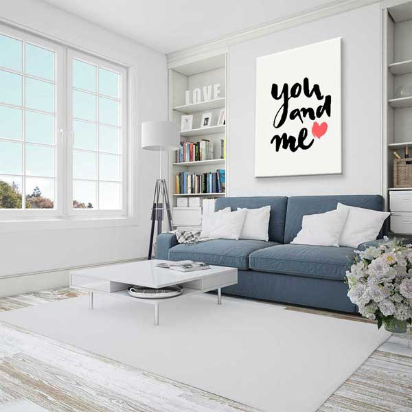 You and Me Yazılı Romantik Kanvas Tablo 4484