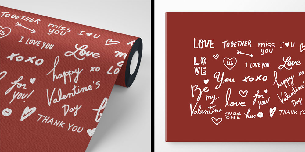 duvar-dekoru-4493-04 Love Yazı Desenli Romantik Duvar Kağıdı 4493