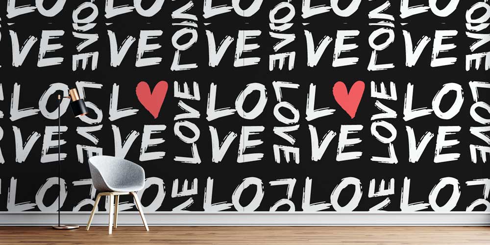 duvar-dekoru-4505-0 Love Yazı Desenli Duvar Kağıdı 4505