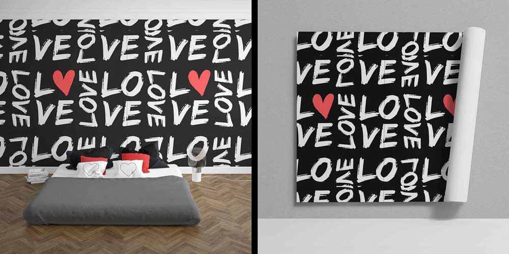 Love Yazı Desenli Duvar Kağıdı 4505