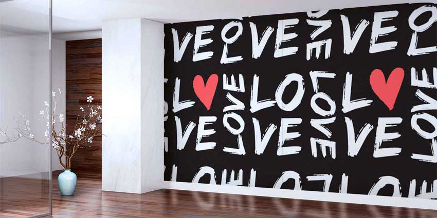 duvar-dekoru-4505-01 Love Yazı Desenli Duvar Kağıdı 4505