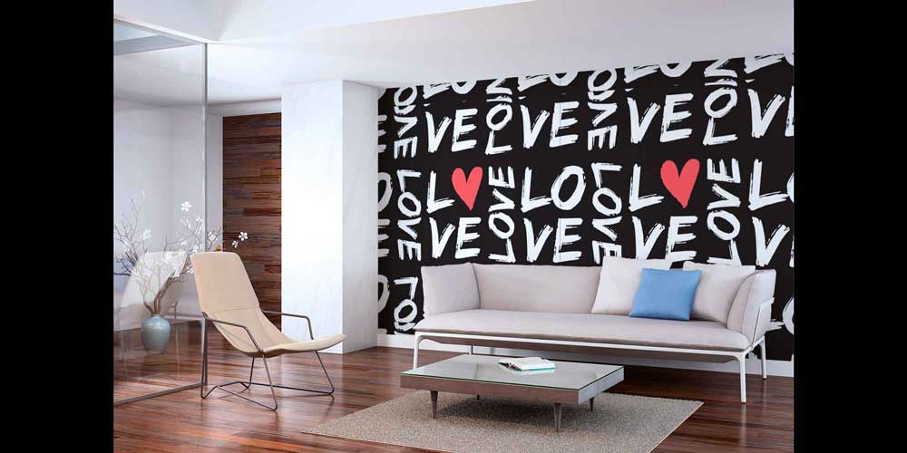 duvar-dekoru-4505-02 Love Yazı Desenli Duvar Kağıdı 4505