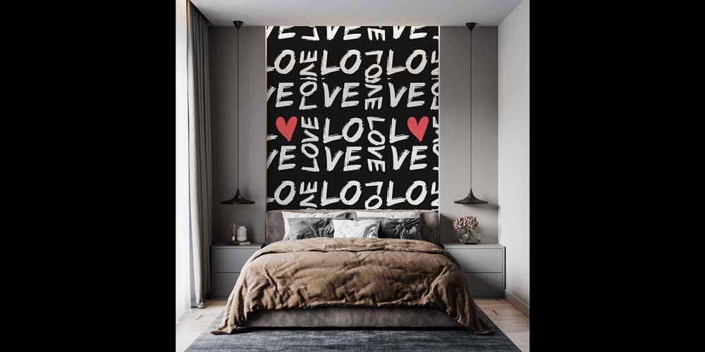 duvar-dekoru-4505-04 Love Yazı Desenli Duvar Kağıdı 4505