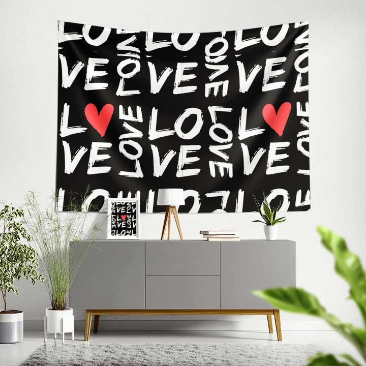 Modern Love Tipografi Duvar Örtüsü 4529