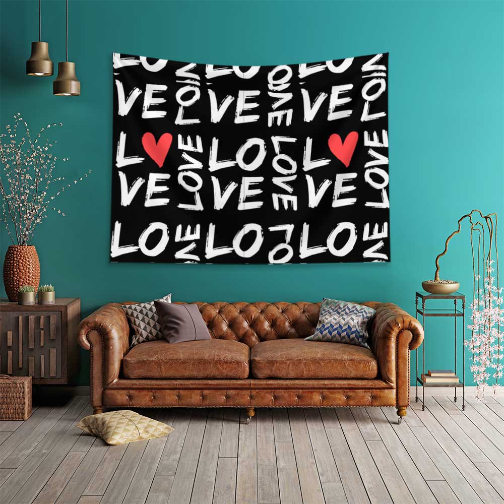 Modern Love Tipografi Duvar Örtüsü 4529