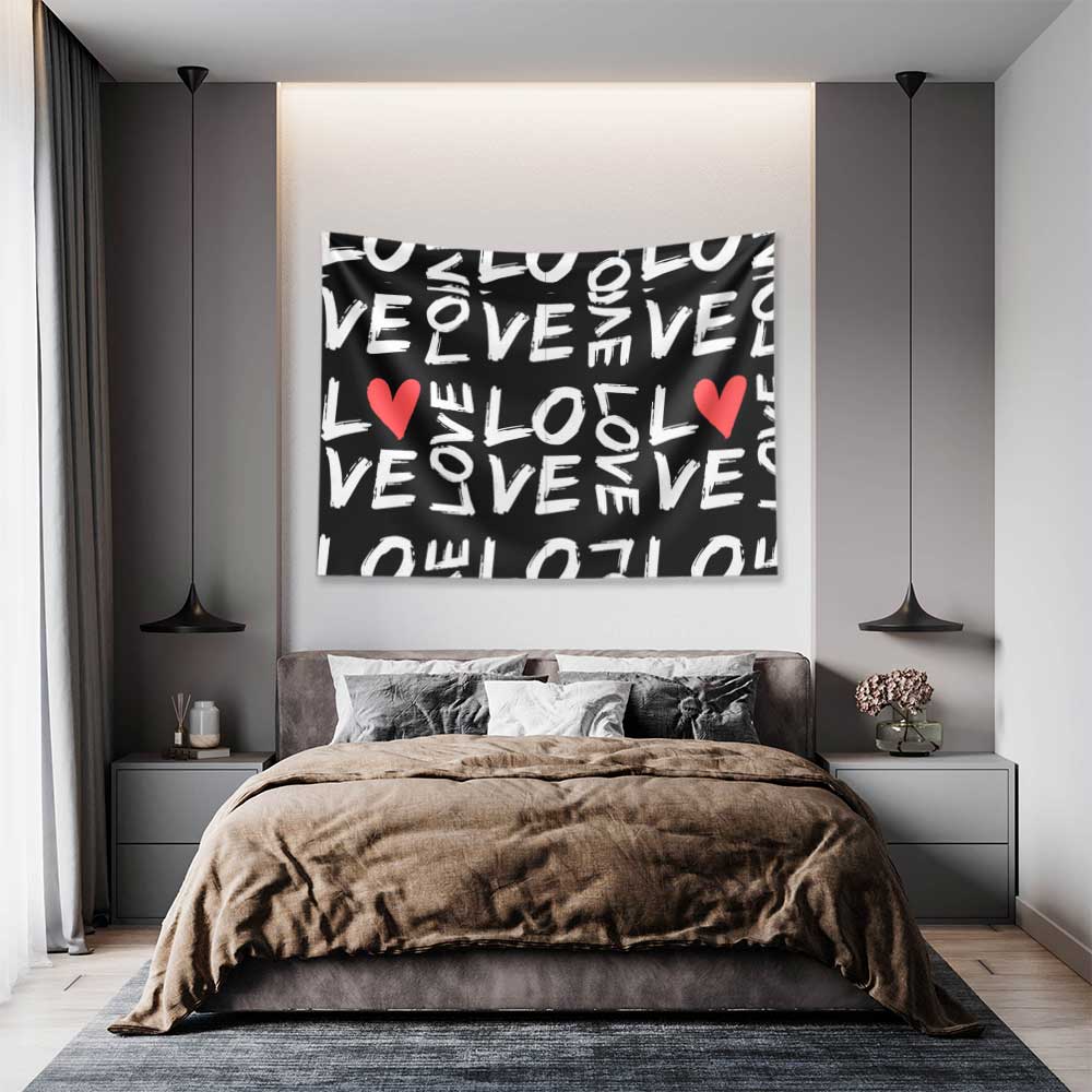 Modern Love Tipografi Duvar Örtüsü 4529