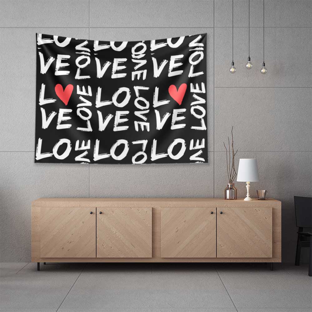 Modern Love Tipografi Duvar Örtüsü 4529