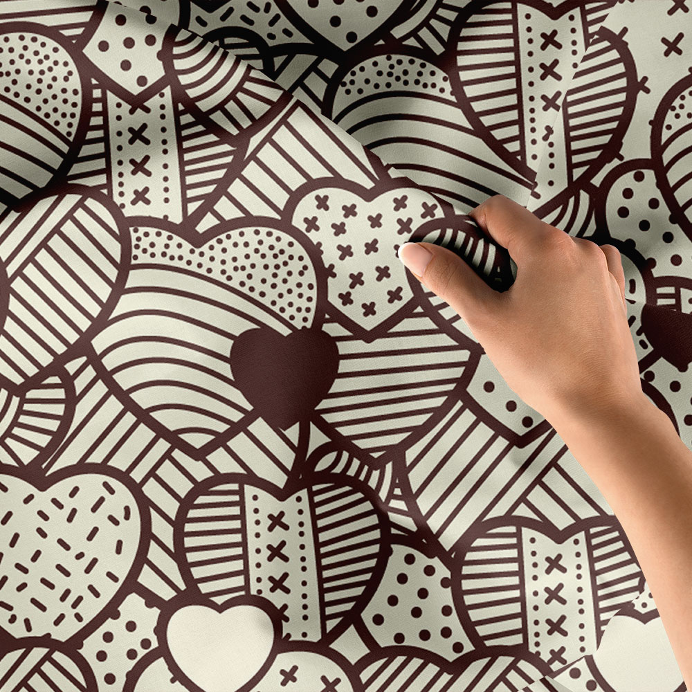 Vintage Kalp Desenli Duvar Örtüsü 4530