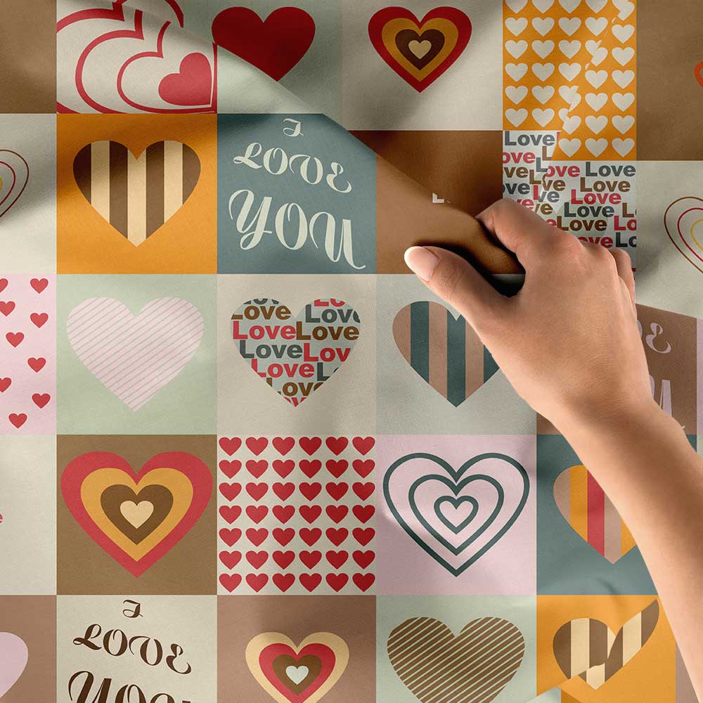 Patchwork Kalp Desenli Duvar Örtüsü 4532