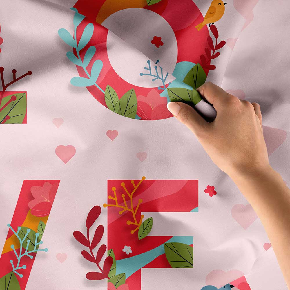 Romantik LOVE Tasarımlı Dekoratif Duvar Örtüsü 4536