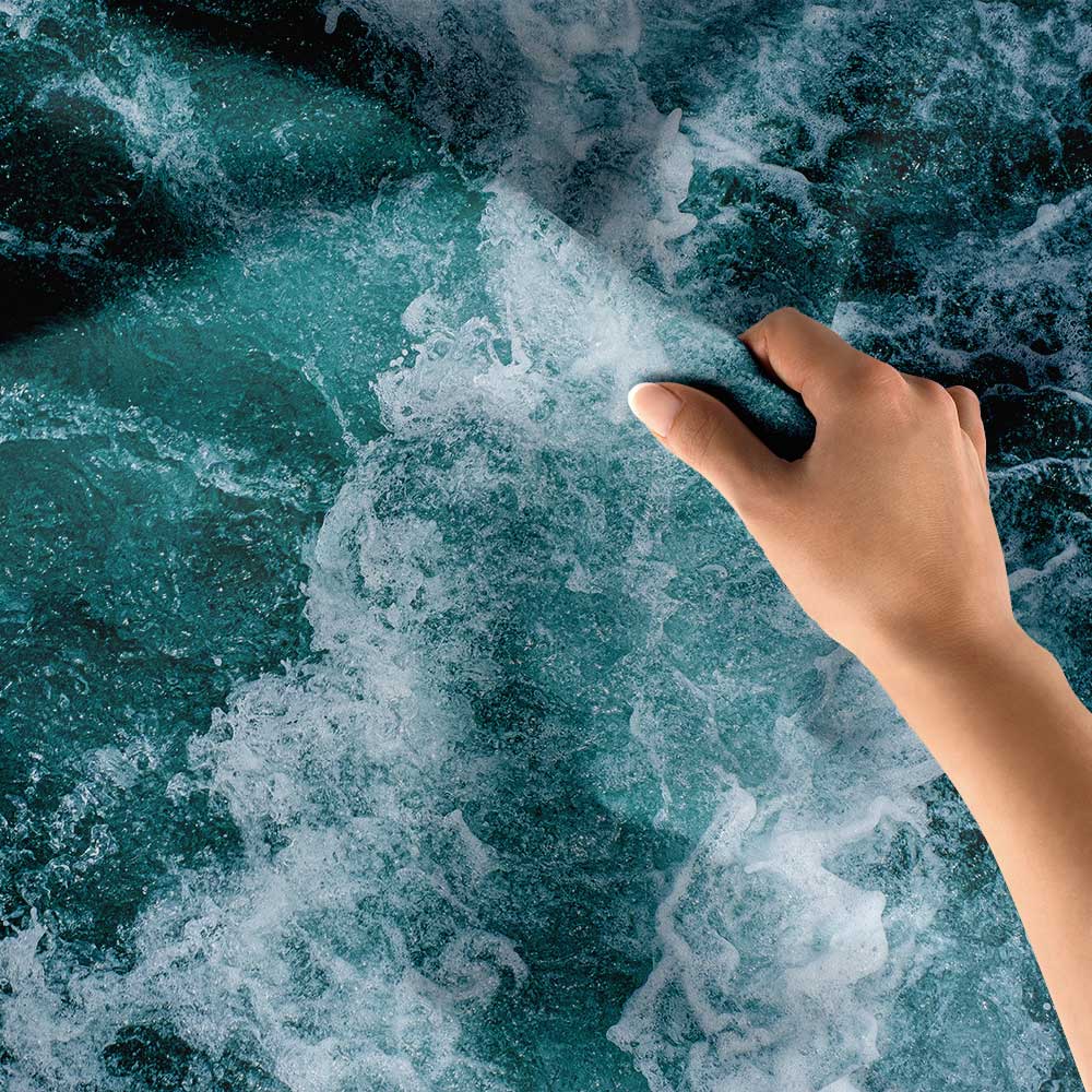 Köpüklü Dalgalı Deniz Yüzeyi Manzaralı Duvar Örtüsü 4633