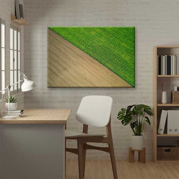 Yeşil ve Sürülmüş Tarla Kontrastı Kanvas Tablo 4685