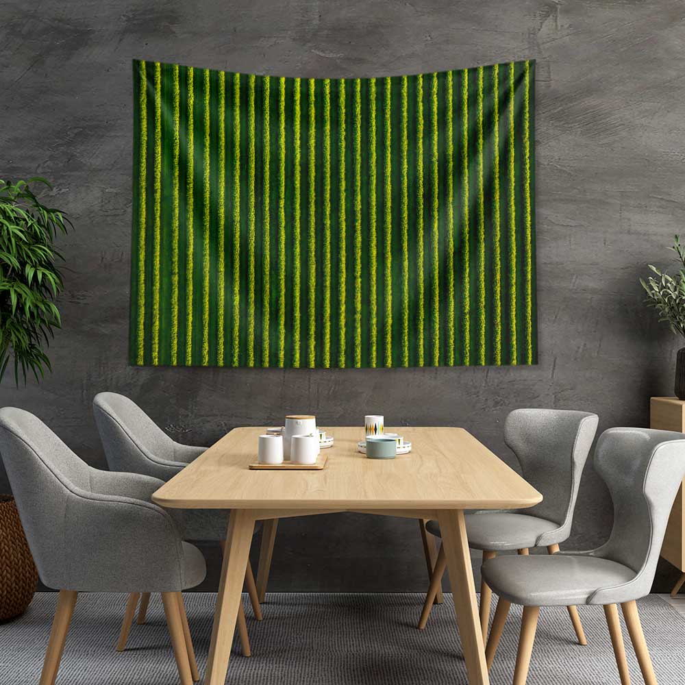 Yeşil Bağ Sıraları Havadan Görünüm Kır Manzarası Duvar Örtüsü Kumaş Baskı 4736