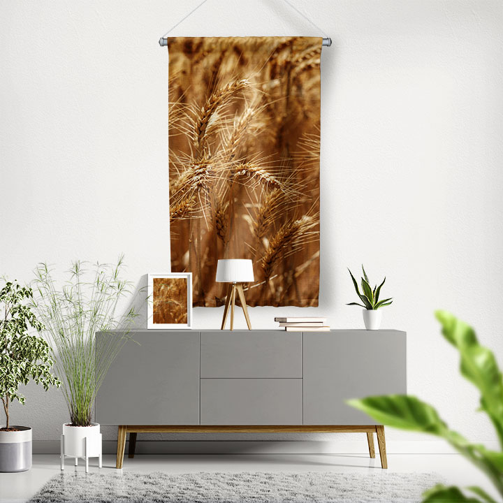 Buğday Başaklı Hasat Temalı Duvar Flaması 4766