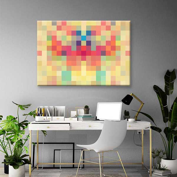 Soyut Piksel Mozaik Renkli Dijital Sanat Kanvas Duvar Tablosu 4812