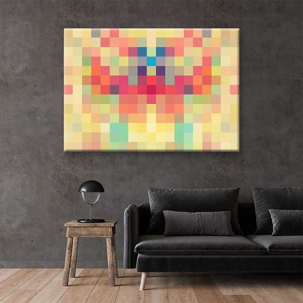 Soyut Piksel Mozaik Renkli Dijital Sanat Kanvas Duvar Tablosu 4812