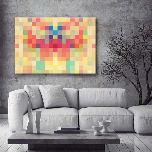 Soyut Piksel Mozaik Renkli Dijital Sanat Kanvas Duvar Tablosu 4812