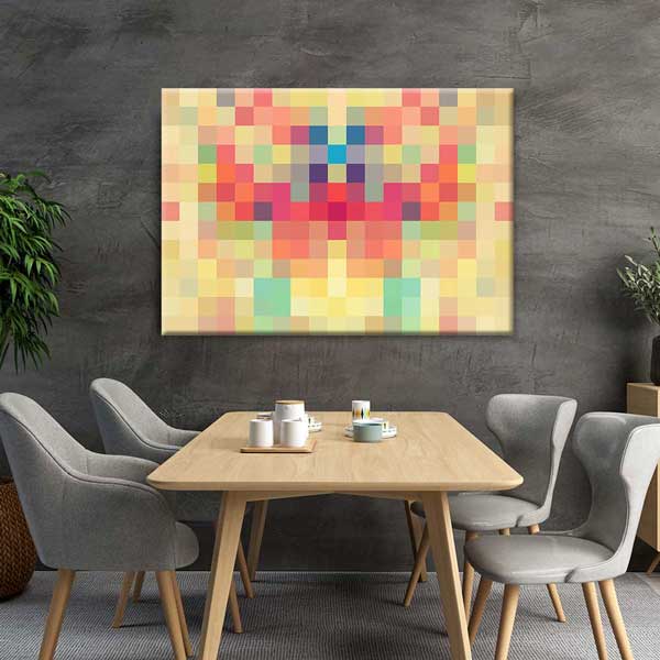 Soyut Piksel Mozaik Renkli Dijital Sanat Kanvas Duvar Tablosu 4812
