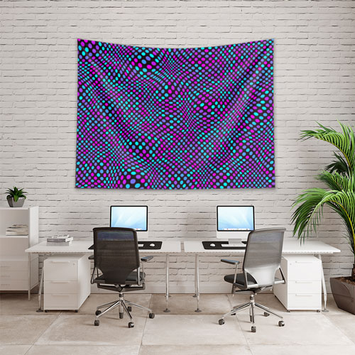 Akışkan Nokta Desenli Dijital Sanat Duvar Örtüsü 4875