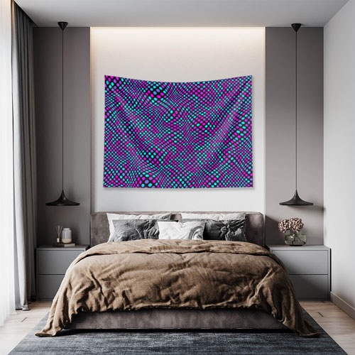 Akışkan Nokta Desenli Dijital Sanat Duvar Örtüsü 4875