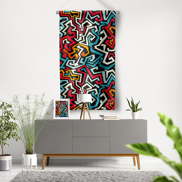 Zigzag Soyut Duvar Flaması 5039