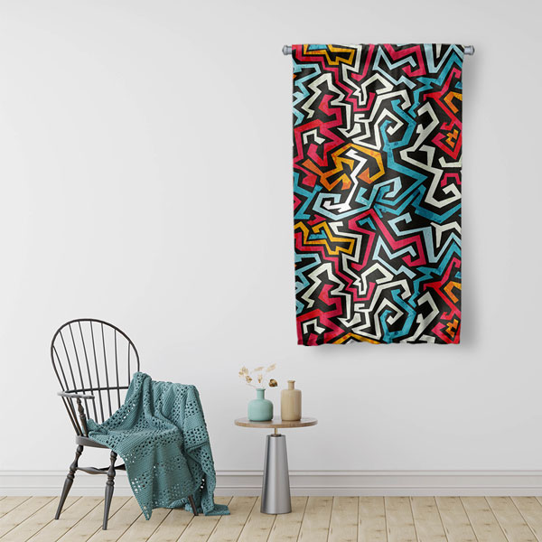 Zigzag Soyut Duvar Flaması 5039