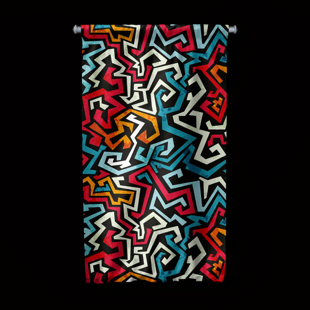 Zigzag Soyut Duvar Flaması 5039